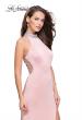 Picture of: Jersey Prom Gown with Metallic Beading and Leg Slit in Blush, Style: 25767, Main Picture