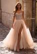 Picture of: Beautiful A-line Tulle Prom Dress with Pearl and Rhinestone Bodice in Blush , Style: 32875, Main Picture