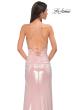 Picture of: Metallic Jersey Ruched Prom Dress with Rhinestone Bodice in Blush , Style 32793, Detail Picture 10
