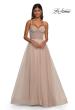 Picture of: Tulle A-line Prom Dress with Rhinestone Detail on Corset Top in Blush, Style: 32675, Detail Picture 11