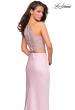 Picture of: Two Piece Racerback Prom Dress with Lace Detail in Blush, Style: 26926, Back Picture