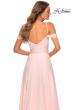 Picture of: Off the Shoulder Chiffon Dress with Scoop Back in Blush, Style: 28942, Back Picture