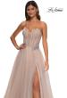 Picture of: Strapless A-line Tulle Dress with Floral Waist Detail in Blush, Style: 32789, Detail Picture 25
