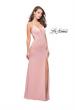 Picture of: Long Jersey Prom Dress with Plunging Neckline and Beading in Blush, Style: 25398, Detail Picture 1
