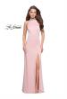 Picture of: Jersey Prom Gown with Metallic Beading and Leg Slit in Blush, Style: 25767, Detail Picture 1