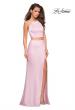 Picture of: Two Piece Racerback Prom Dress with Lace Detail in Blush, Style: 26926, Detail Picture 1