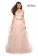 Picture of: Two Piece Metallic Tulle Dress with Rhinestone Bust in Blush, Style: 27445, Detail Picture 1