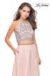 Picture of: Long Two Piece Dress with Beading and Strappy Back in Blush, Style: 25469, Detail Picture 2