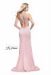 Picture of: Long Jersey Prom Dress with High Neck and Cut Outs in Blush, Style: 26069, Detail Picture 2