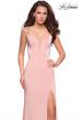 Picture of: Form Fitting Prom Dress with Tape Beaded Straps in Blush, Style: 27060, Detail Picture 2