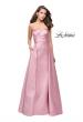 Picture of: Strapless A-line Prom Dress with Cape Skirt and Pockets in Blush, Style: 25738, Detail Picture 3