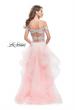 Picture of: Off the Shoulder A-line Gown with Ruffle Tulle Skirt in Blush, Style: 26169, Detail Picture 3