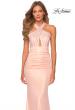 Picture of: Metallic Criss Cross Jersey Dress with Rhinestones in Blush, Style: 28745, Detail Picture 3