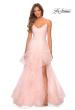 Picture of: Layered Tulle Prom Dress with V Shaped Neckline in Blush, Style: 28502, Detail Picture 4
