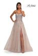 Picture of: Tulle A-line Prom Dress with Gorgeous Rhinestone Lace Applique in Blush, Style: 33028, Detail Picture 4