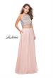 Picture of: Long Two Piece Dress with Beading and Strappy Back in Blush, Style: 25469, Detail Picture 5