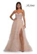 Picture of: Soft Ruffle Tulle Gown with an Illusion Corset Style Top in Blush , Style: 32528, Detail Picture 5