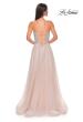 Picture of: Prom Gown with Rhinestone Tulle and Illusion Corset Bodice in Blush , Style 32725, Detail Picture 5