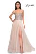 Picture of: Rhinestone Embellished Corset with Lace Up Back and Tulle Skirt in Blush , Style 32703, Detail Picture 6