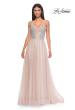 Picture of: Prom Gown with Rhinestone Tulle and Illusion Corset Bodice in Blush , Style 32725, Detail Picture 6