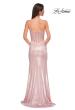 Picture of: Stunning Metallic Pastel Prom Dress with Intricate Ruched Corset Top in Blush , Style 32951, Detail Picture 6