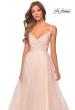 Picture of: Tulle A-line Dress with Patterned Rhinestone Bodice in Blush, Style: 28511, Detail Picture 7