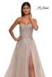Picture of: Tulle A-line Prom Dress with Gorgeous Rhinestone Lace Applique in Blush, Style: 33028, Detail Picture 7