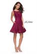 Picture of: Lace Short Dress with Rhinestones and Pockets in Boysenberry, Style: 26616, Detail Picture 5