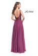 Picture of: Long Evening Gown with Chiffon Skirt and Scoop Open Back in Boysenberry, Style: 25513, Back Picture