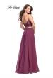 Picture of: Two Piece Gown with Beaded Lace Bodice and A-line Skirt in Boysenberry, Style: 25830, Back Picture