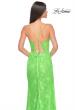 Picture of: Scallop Detail Lace Fitted Prom Dress with Illusion Bodice in Bright Green, Style: 32441, Detail Picture 9