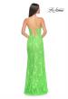 Picture of: Scallop Detail Lace Fitted Prom Dress with Illusion Bodice in Bright Green, Style: 32441, Detail Picture 10