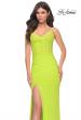 Picture of: Neon Net Jersey Rhinestone Prom Dress with Corset Waist in Green, Style: 32338, Detail Picture 1