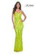 Picture of: Neon Fitted Print Sequin Pastel Prom Dress in Bright Green, Style: 32343, Detail Picture 1