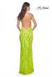 Picture of: Neon Fitted Print Sequin Pastel Prom Dress in Bright Green, Style: 32343, Detail Picture 2