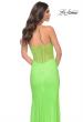 Picture of: Strapless Rhinestone Fishnet Dress with Illusion Back in Green, Style: 32417, Detail Picture 2