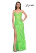 Picture of: Scallop Detail Lace Fitted Prom Dress with Illusion Bodice in Bright Green, Style: 32441, Detail Picture 2