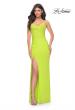 Picture of: Neon Net Jersey Rhinestone Prom Dress with Corset Waist in Green, Style: 32338, Detail Picture 5