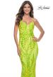 Picture of: Neon Fitted Print Sequin Pastel Prom Dress in Bright Green, Style: 32343, Detail Picture 5