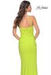 Picture of: Neon Net Jersey Rhinestone Prom Dress with Corset Waist in Green, Style: 32338, Detail Picture 6