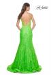 Picture of: Neon Long Mermaid Lace Dress with Back Rhinestone Detail in Bright Green, Style: 32314, Detail Picture 7
