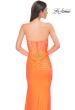 Picture of: Strapless Prom Dress with Ruching and Lace Detail Neckline and Back in Bright Orange, Style 32981, Detail Picture 12