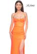 Picture of: Open Back Prom Dress with Rhinestone Detail Neckline in Bright Orange, Style 32851, Detail Picture 19