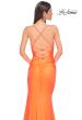 Picture of: Open Back Prom Dress with Rhinestone Detail Neckline in Bright Orange, Style 32851, Detail Picture 20
