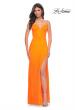 Picture of: Neon Rhinestone Fishnet Fitted Dress with Corset Top in Bright Orange, Style: 32427, Detail Picture 2