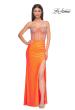 Picture of: Fabulous Prom Dress with Rhinestone Corset Bodice and Simple Skirt in Bright Orange, Style 32669, Detail Picture 5