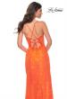 Picture of: Scallop Detail Lace Fitted Prom Dress with Illusion Bodice in Orange, Style: 32441, Detail Picture 6