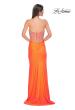 Picture of: Fabulous Prom Dress with Rhinestone Corset Bodice and Simple Skirt in Bright Orange, Style 32669, Detail Picture 6