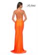 Picture of: Neon Gorgeous Rhinestone Bodice with Ruched Jersey Skirt Prom Dress in Bright Orange, Style: 32325, Detail Picture 7