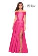 Picture of: Long Off The Shoulder Gown with Pockets in Bright Pink, Style: 27005, Detail Picture 2